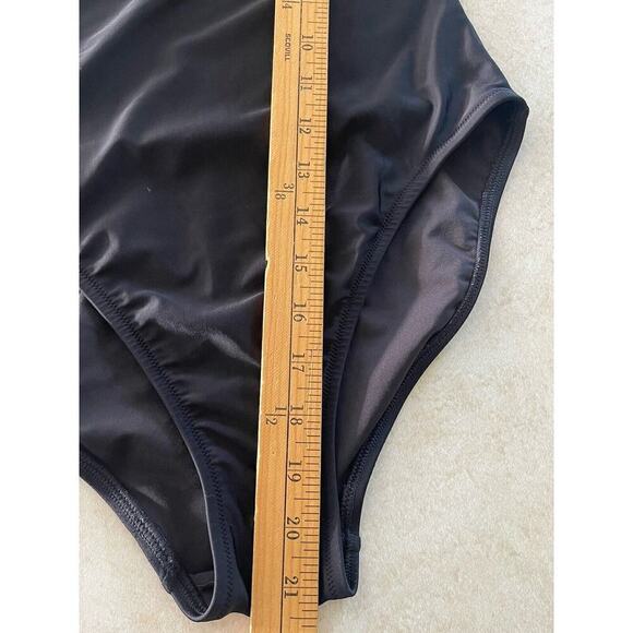 J Crew Swimsuit Womens Small Black One Shoulder Ruffle One Piece Swim Suit - Picture 7 of 8